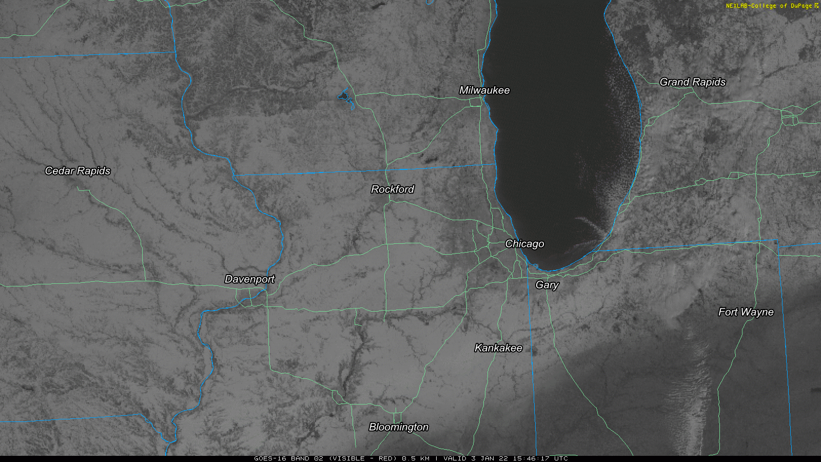 GOES Satellite Shows New Year's Day Snow From Space