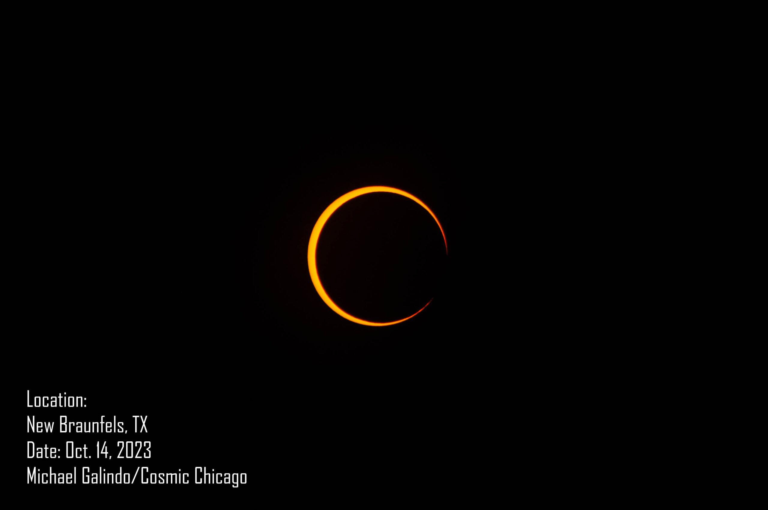 Photos 2023 Annular Solar Eclipse from New Braunfels, Texas Cosmic